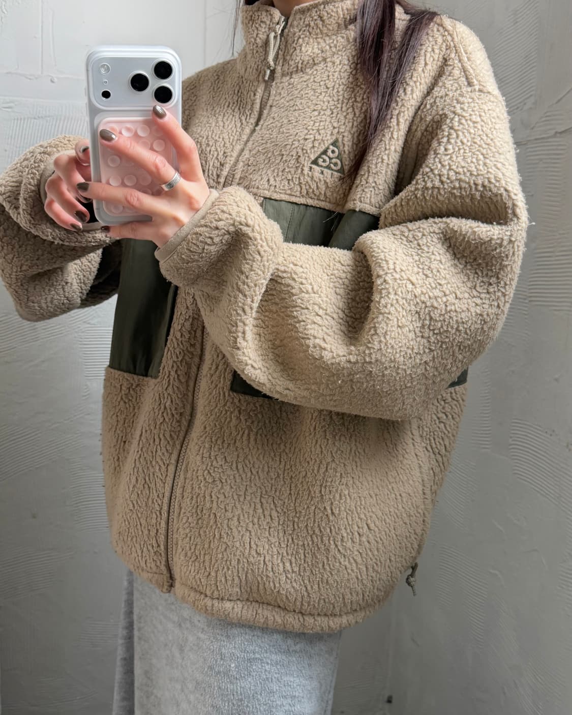 NIKE ACG 카키/베이지컬러 마이크로 플리스 자켓 상품이미지1