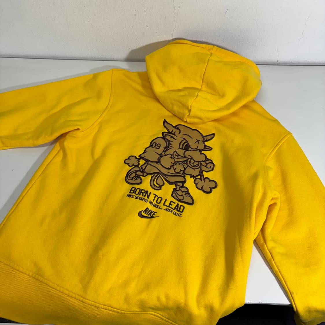 95-100 나이키 옐로우 BRON TO LEAD 백로고 후드집업 상품이미지4