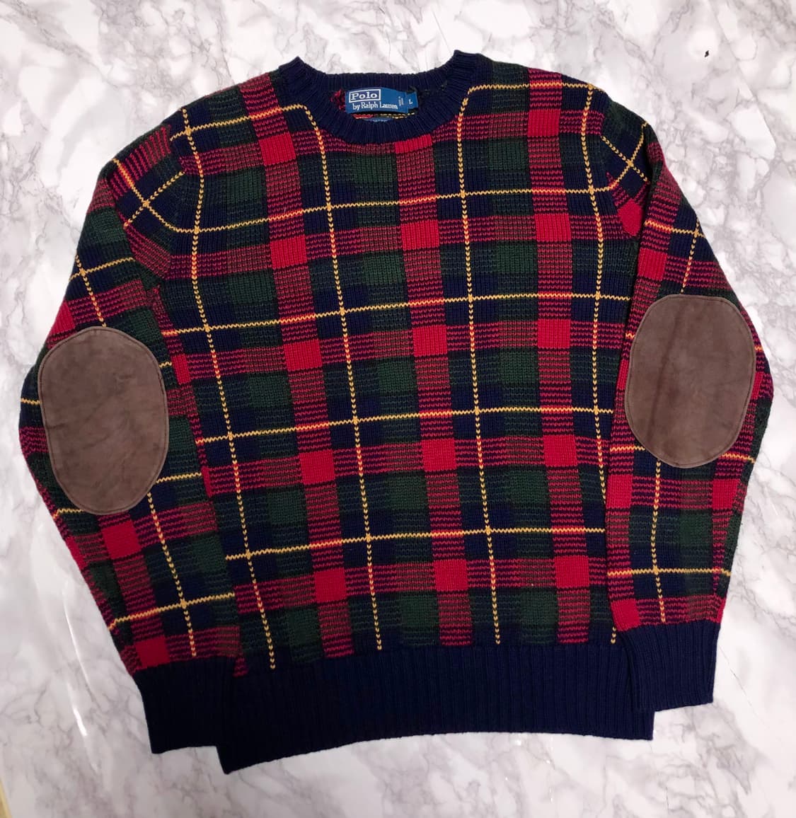 폴로 랄프로렌 캐시미어 타탄체크 니트 크리스마스 상품이미지1