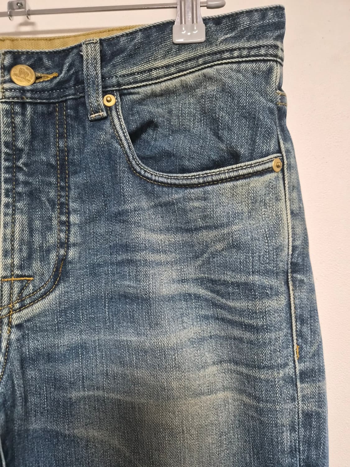 바스통Bastong 가죽패치 데님팬츠 32사이즈 P-21 상품이미지3