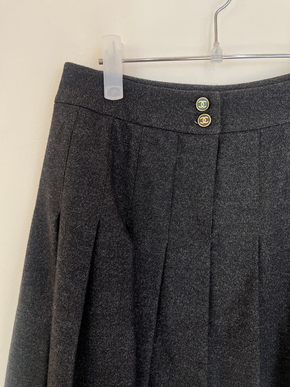 샤넬 플리츠 울 스커트 01AW 36사이즈 상품이미지4
