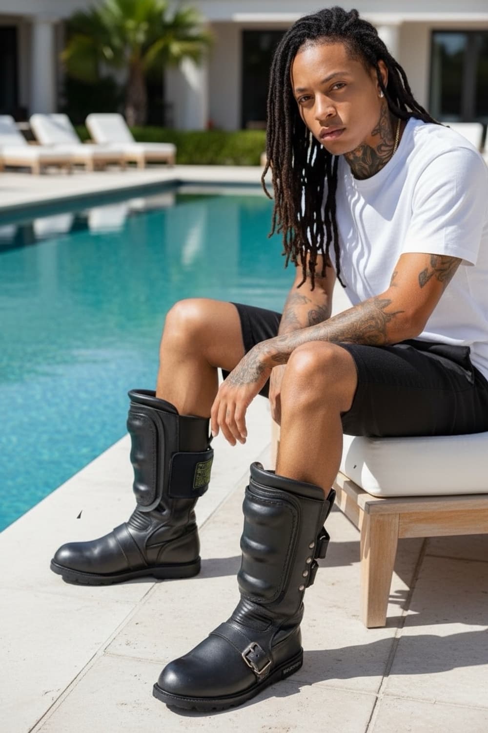 카도야 레더 배틀 아머 바이커부츠 상품이미지1