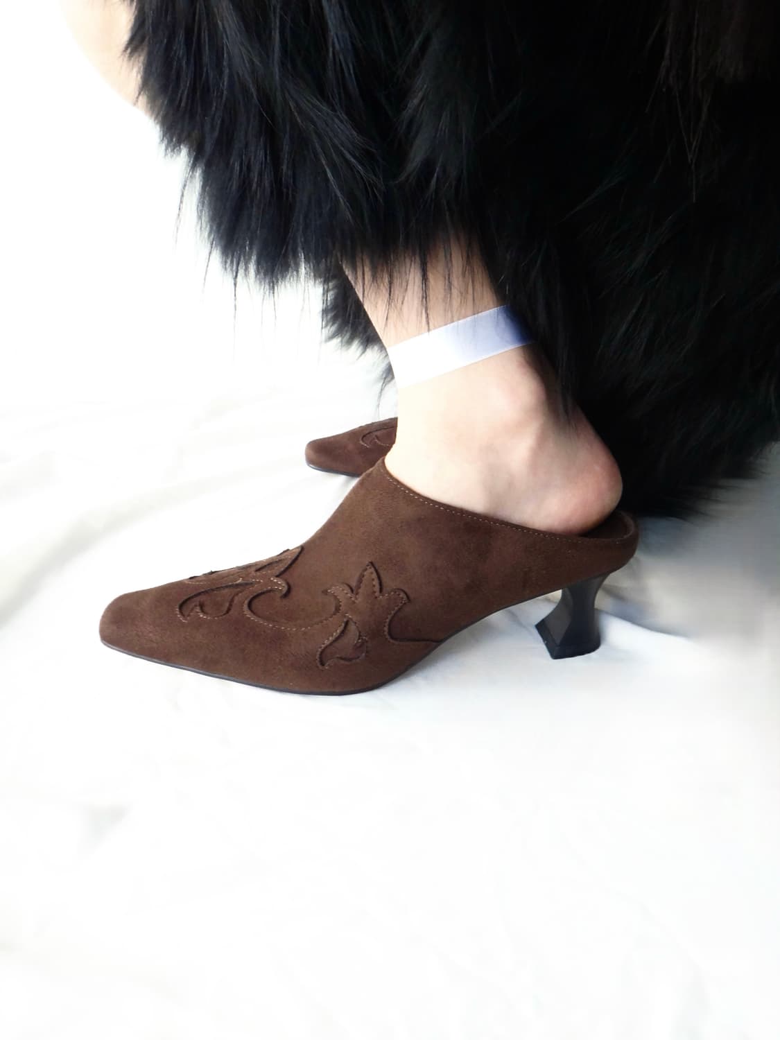 Western suede mule / brown 상품이미지1