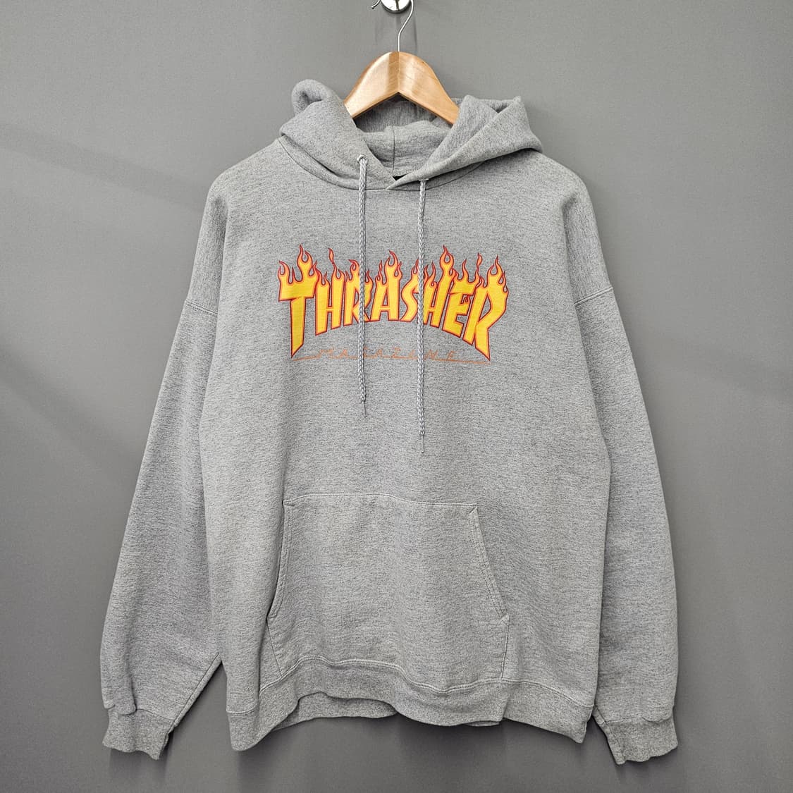 트레셔 로고 기모 후드티 그레이 상품이미지1