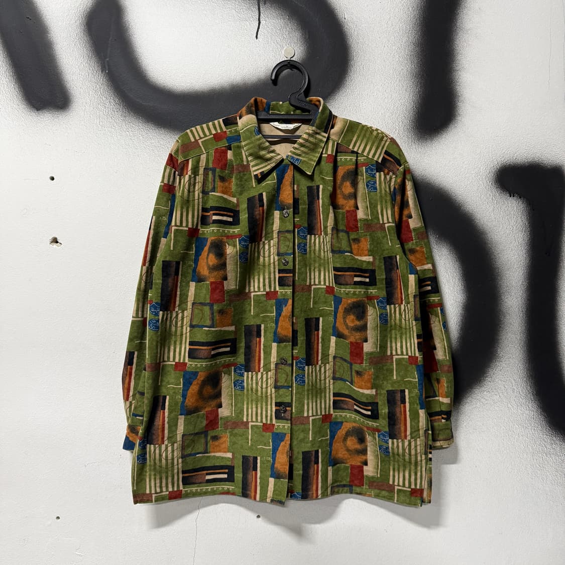 VTG 빈티지 풀 패턴 원포켓 긴팔 셔츠 블라우스 상품이미지1