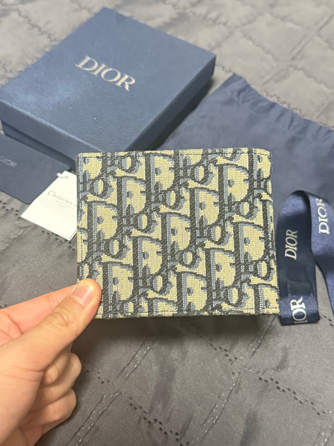 디올 오블리크 자카드 반지갑 베이지 상품이미지3
