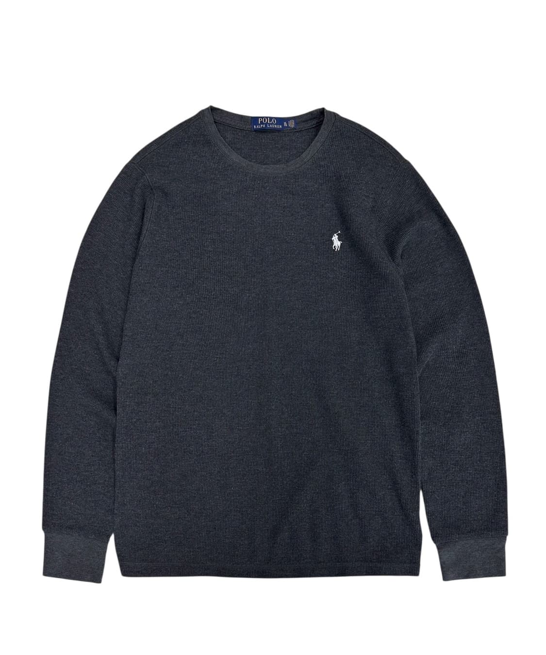 폴로 와플 니트 긴팔 차콜 (XL)  상품이미지1