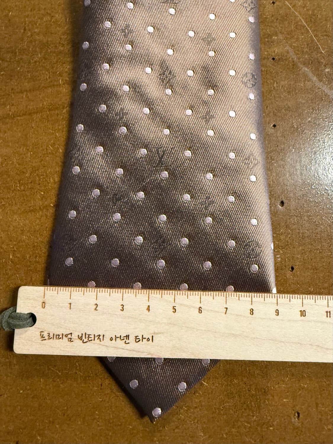 루이비통 LOUIS VUITTON 모노그램 도트 실크 넥타이 브라운 상품이미지7