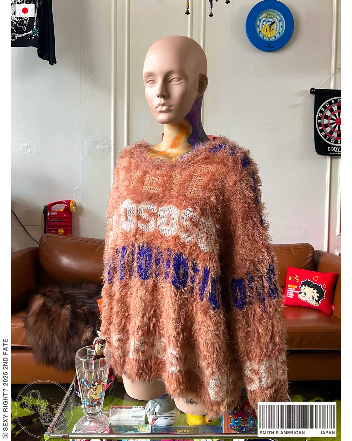 JPN Vintage Over-Sized Hairy Fur Knit 상품이미지1