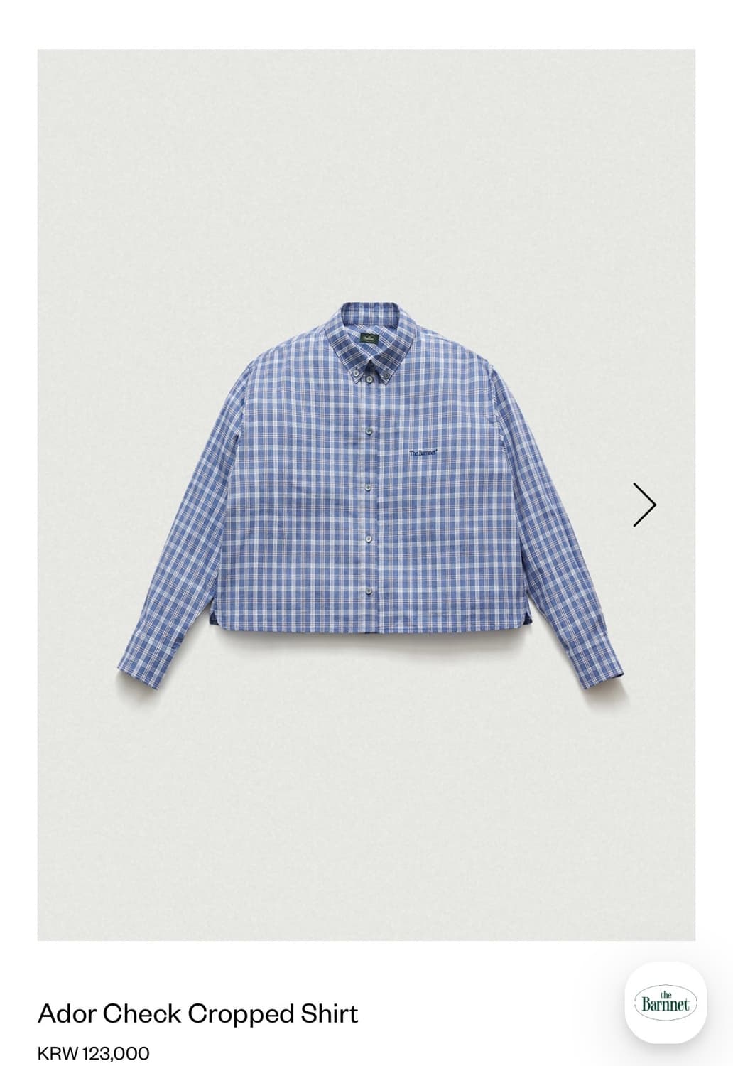 더바넷 크롭 체크셔츠 상품이미지1