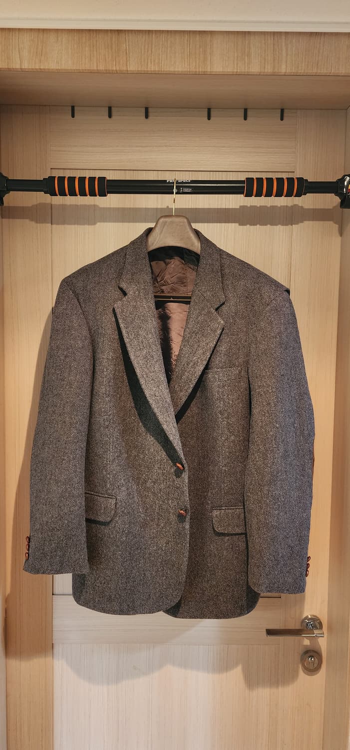 브라운 트위드 모직자켓 3XL~4XL 상품이미지1