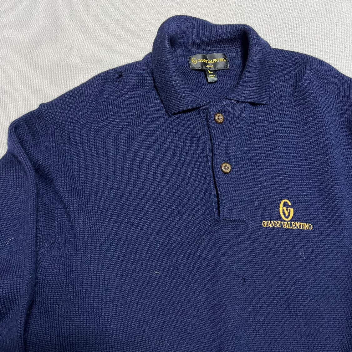 Gianni Valentino 네이비 카라 니트 상품이미지5