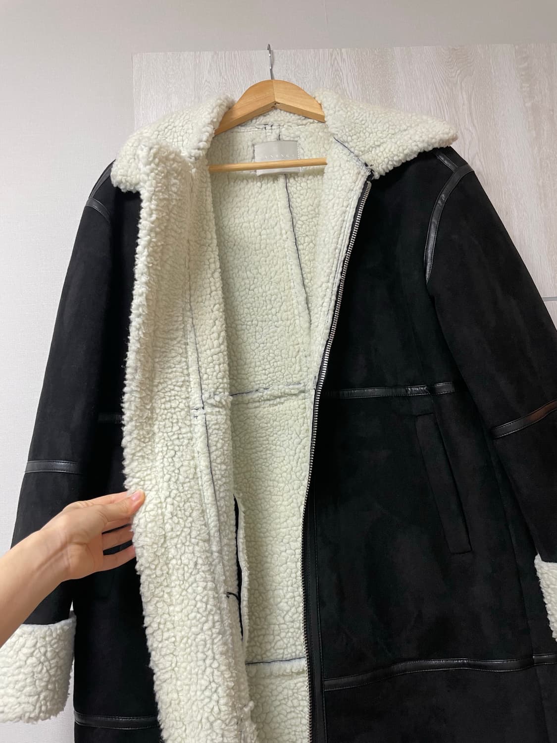 난닝구 스웨이드 롱 무스탕 상품이미지2