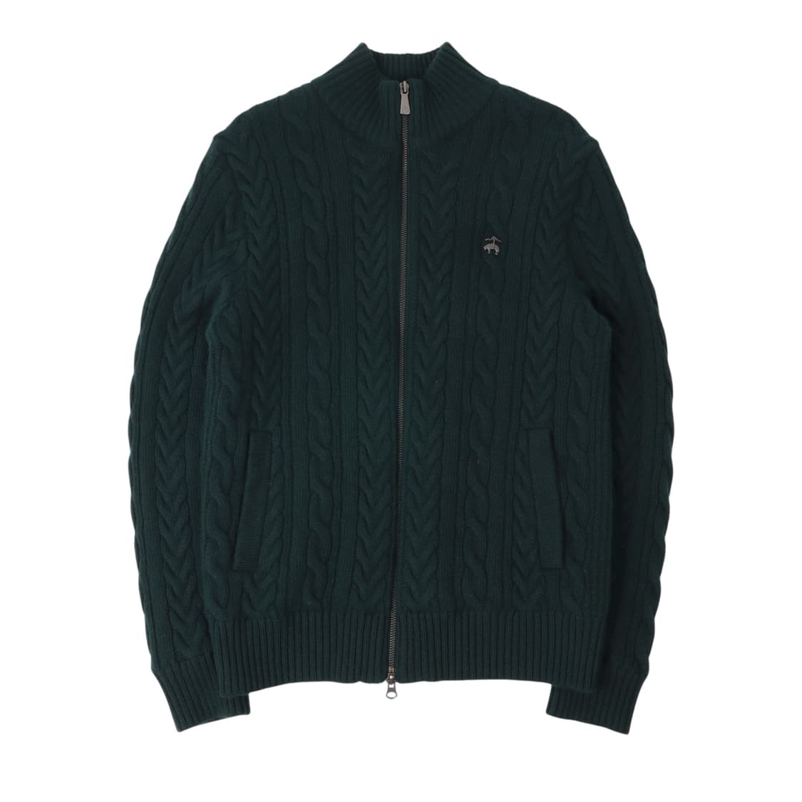 브룩스브라더스 다크그린 울 케이블 니트 가디건 상품이미지1