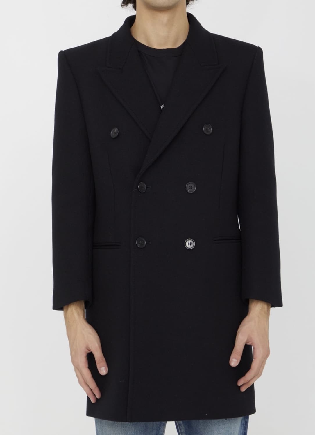 생로랑 23fw 더블 브레스티드 울 코트 50 상품이미지2