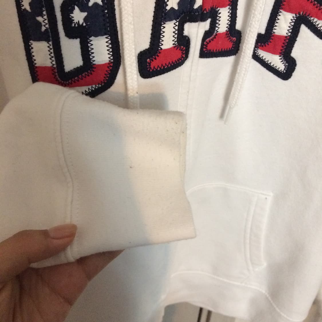 갭 성조기 화이트 후드집업 m 상품이미지5