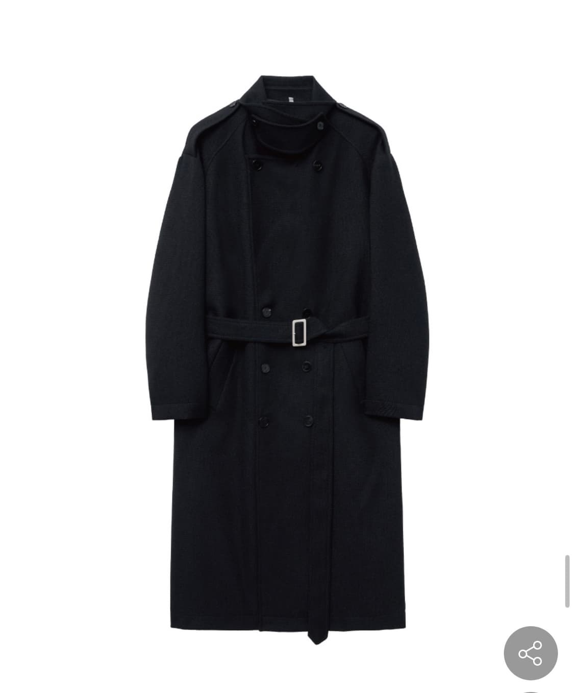 노이어 울 트위드 오버핏 트렌치 코트 블랙 50 상품이미지5