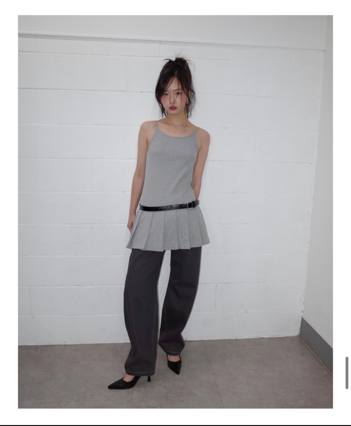 온스카 PLEATS MINI ONE-PIECE (GREY) 상품이미지2