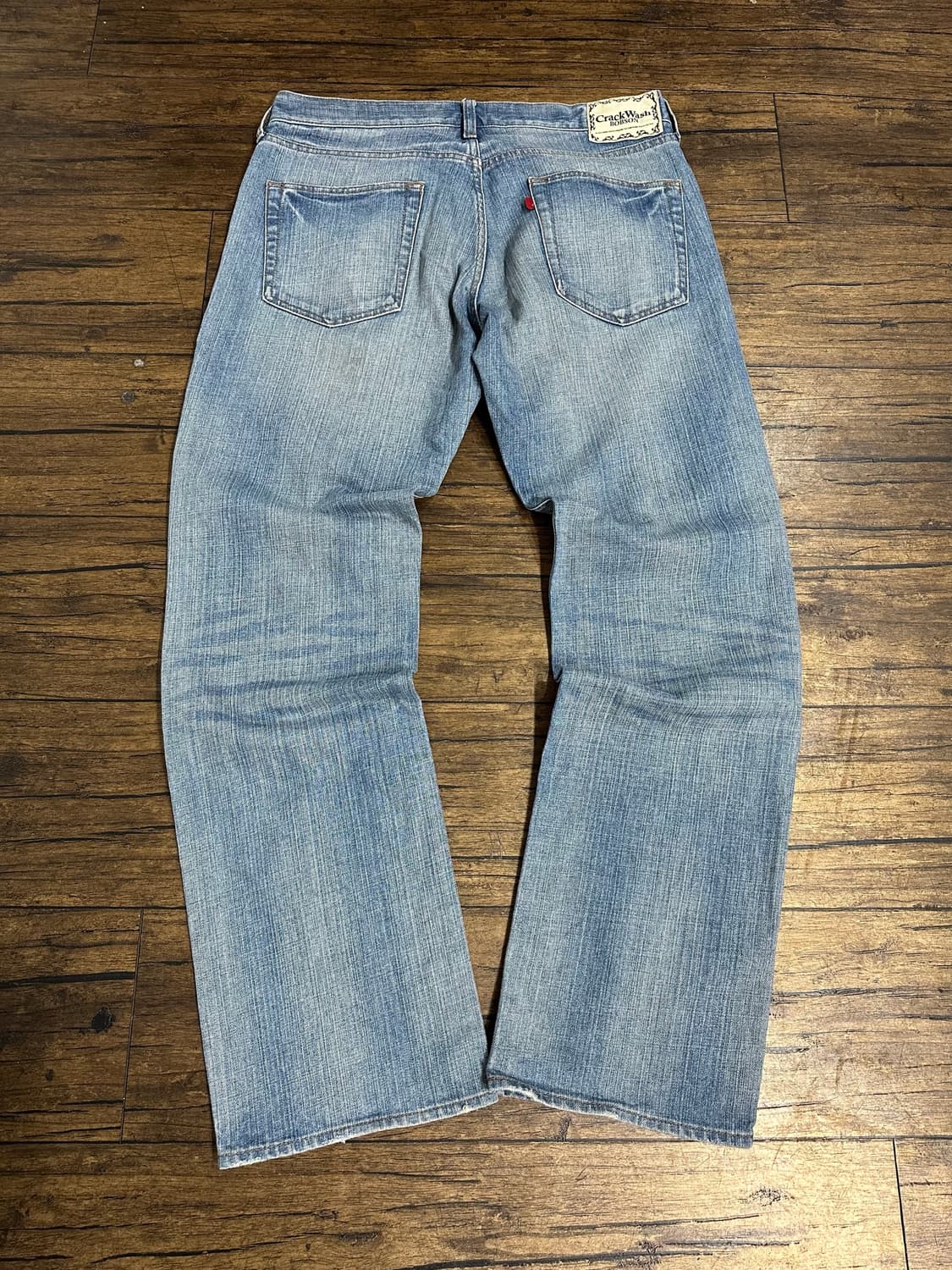 밥슨 BOBSON Crack Wash 연청 워싱 데님 팬츠 35인치 일본 상품이미지1