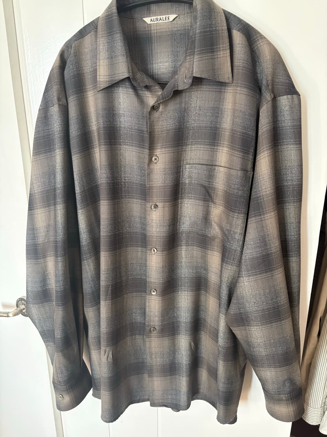 [5]24aw 오라리 울 체크셔츠 차콜 팝니다 상품이미지1