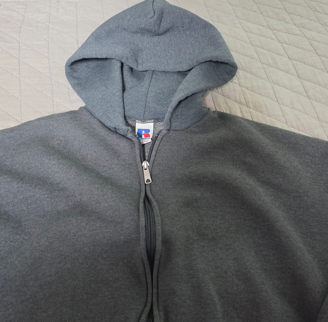[XXL] 90s 빈티지 러셀 애슬레틱 후드집업 투톤 블루/다크 그레이 상품이미지3