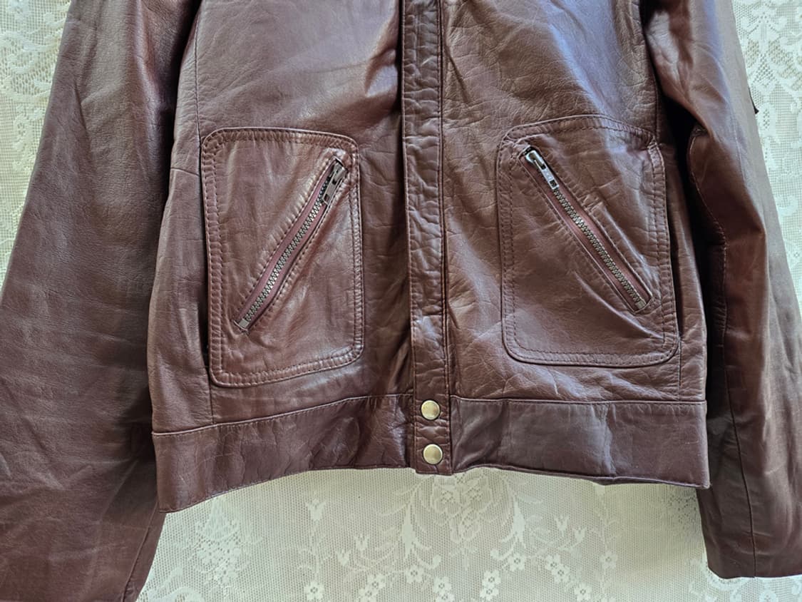 80-90s 한국산 빈티지 가죽 자켓 상품이미지2
