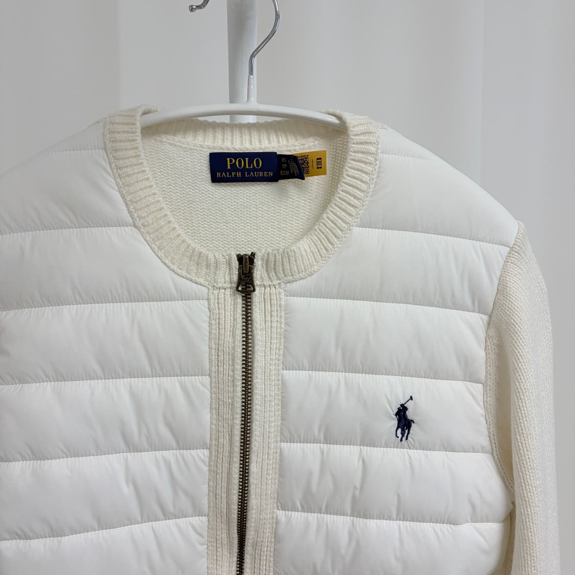 폴로 랄프로렌 니트 패딩 집업 가디건 아이보리 상품이미지2