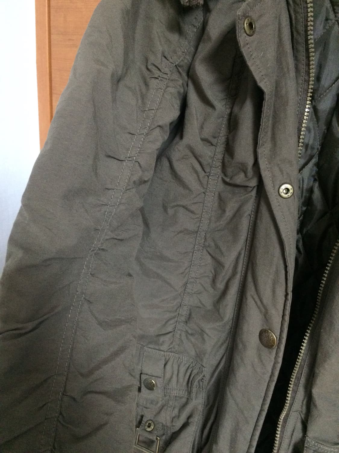 디테일 셔링 빈티지 카키 야상 자켓 상품이미지5