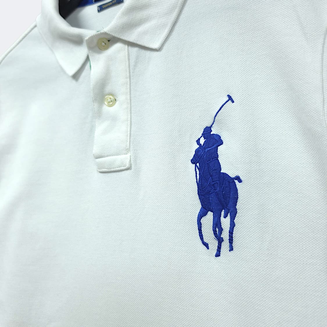[M] 폴로 화이트 빅포니 블루 No.3 코튼 PK 반팔 카라티셔츠 상품이미지4