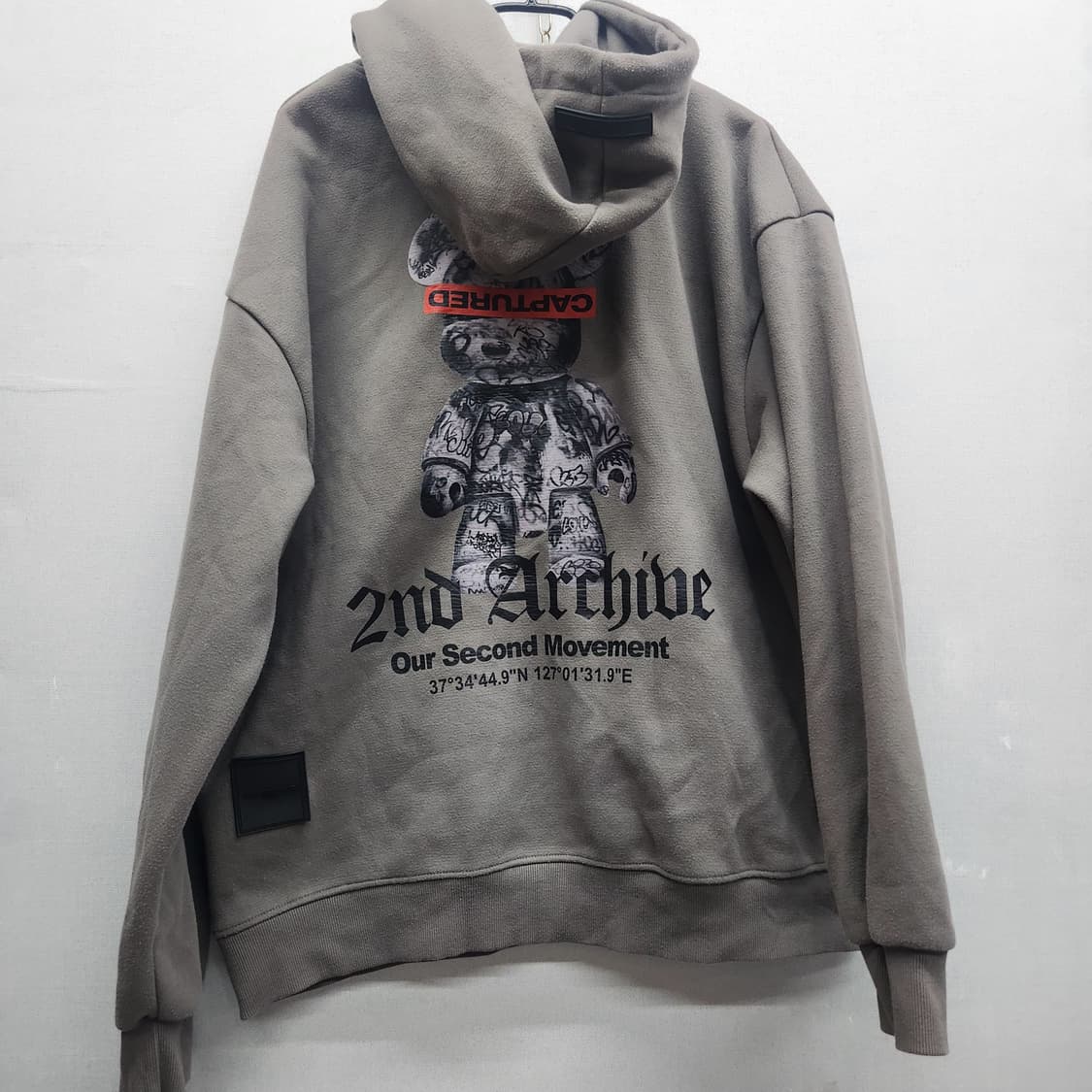 세컨아카이브 아트 곰돌이 후드티 2XL 상품이미지2