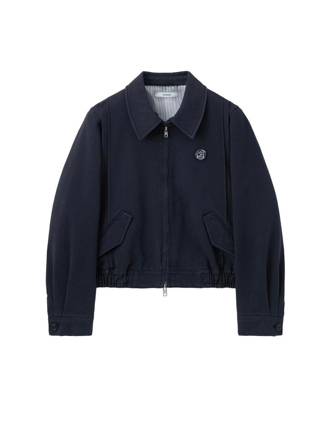 (W)[택포]문선 아가일 코튼 블루종 네이비 상품이미지1