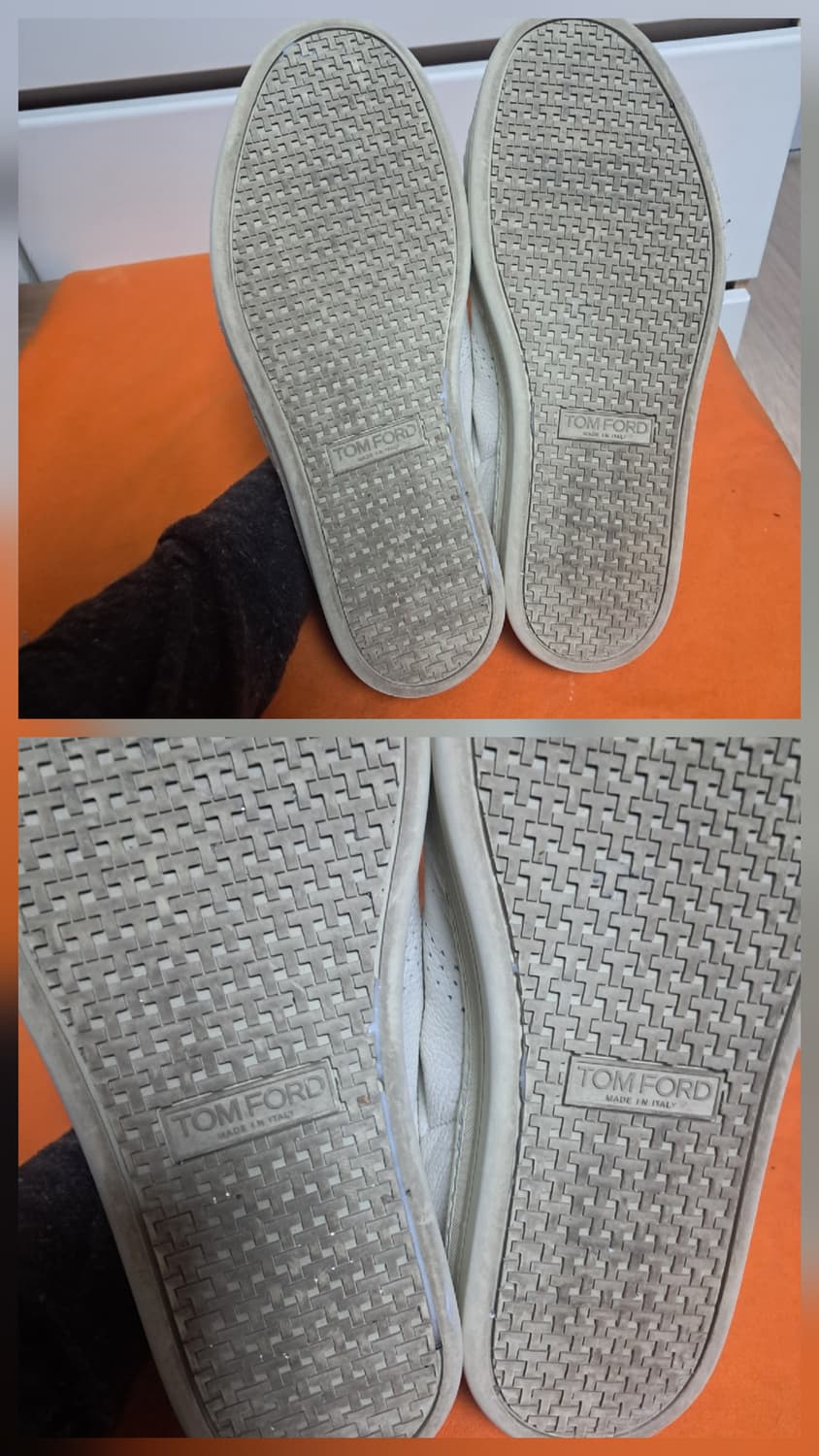 톰포드 화이트 레더 스니커즈 6.5(약250) 상품이미지8