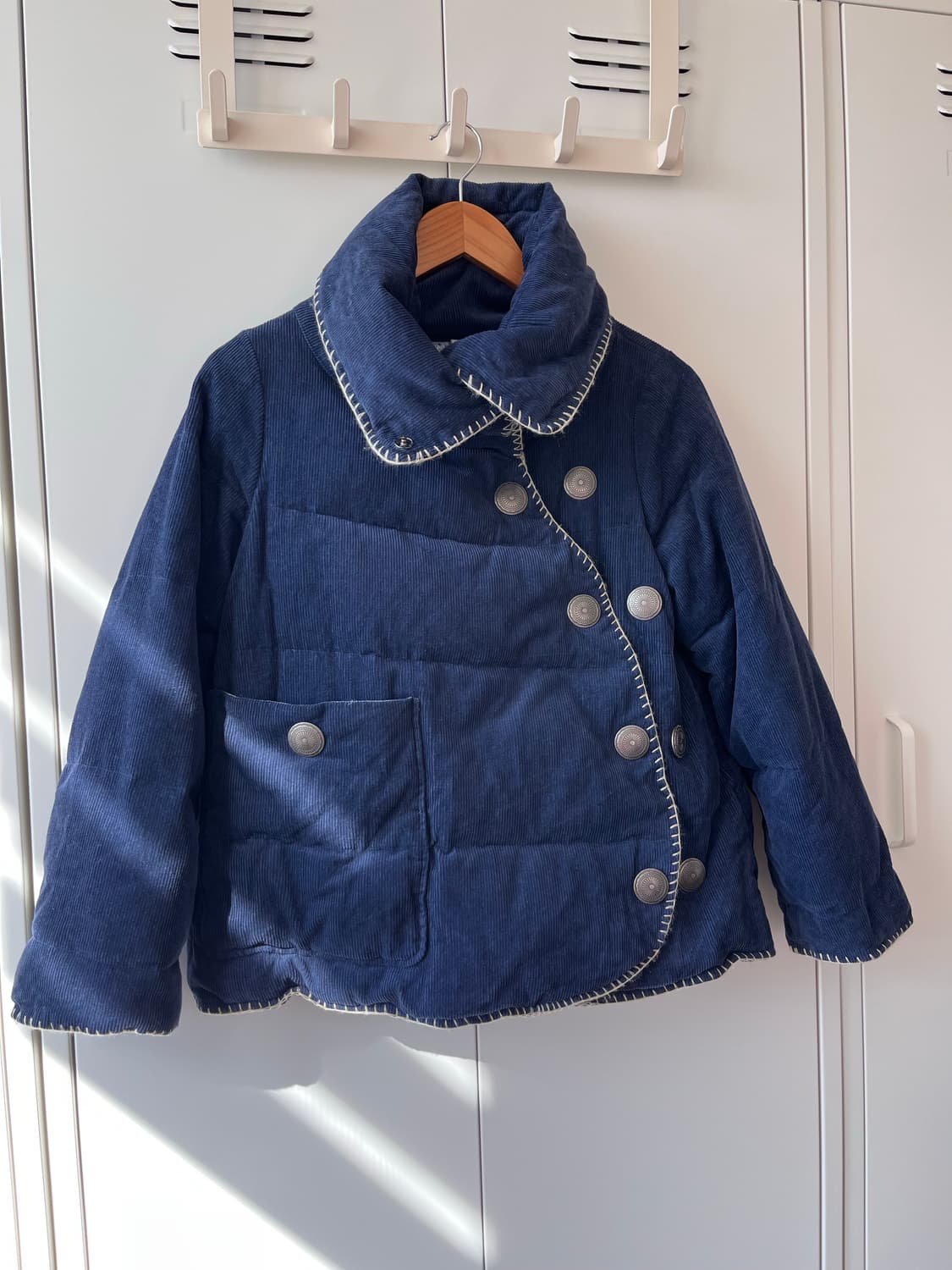 Nadesico 하이넥 사선 버튼 패딩 점퍼 상품이미지3