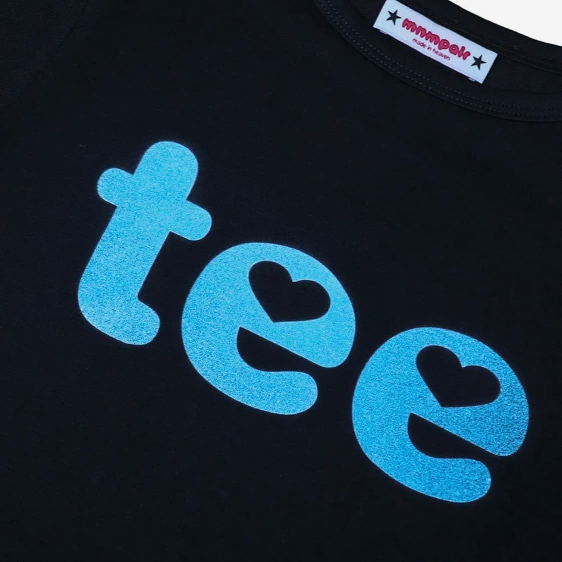 미니멀 페어 반팔 크롭티 heart tee black 상품이미지3