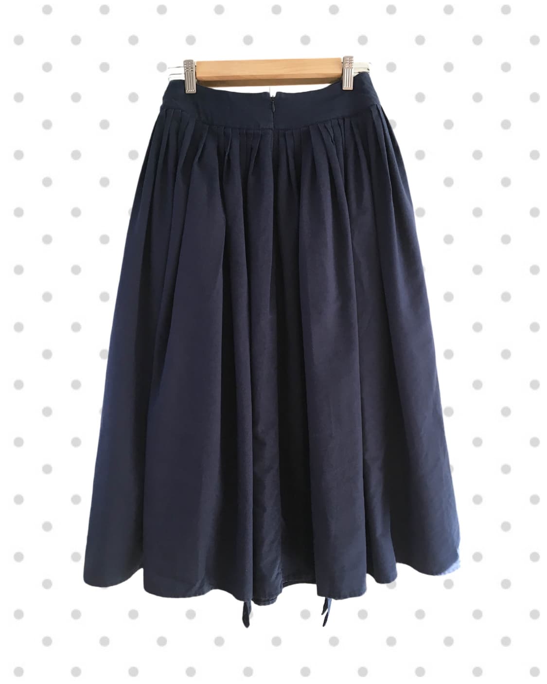 vintage pleated volume long skirt navy 상품이미지7