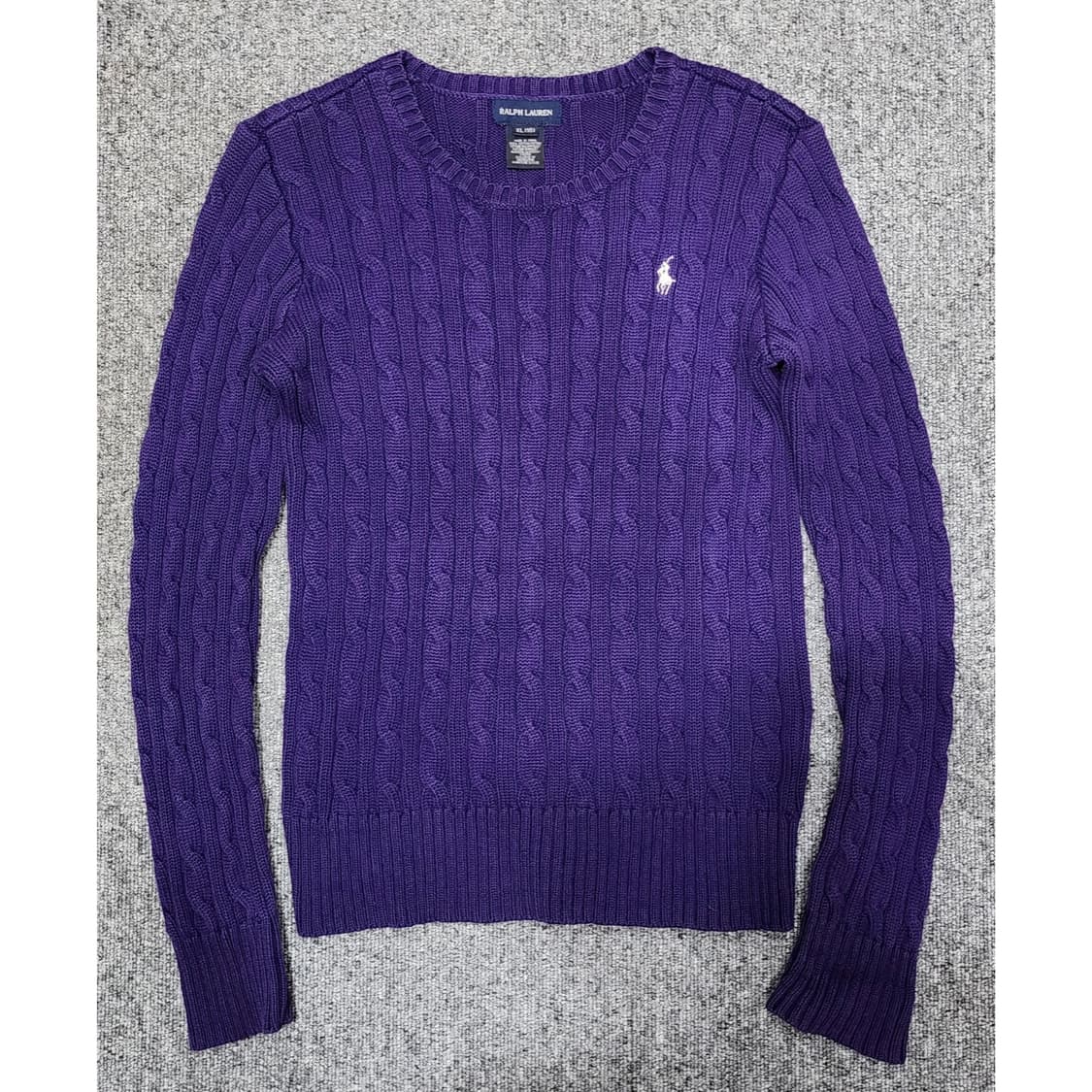 폴로 랄프로렌 케이블 꽈배기 보라색 니트 걸즈 XL 상품이미지1