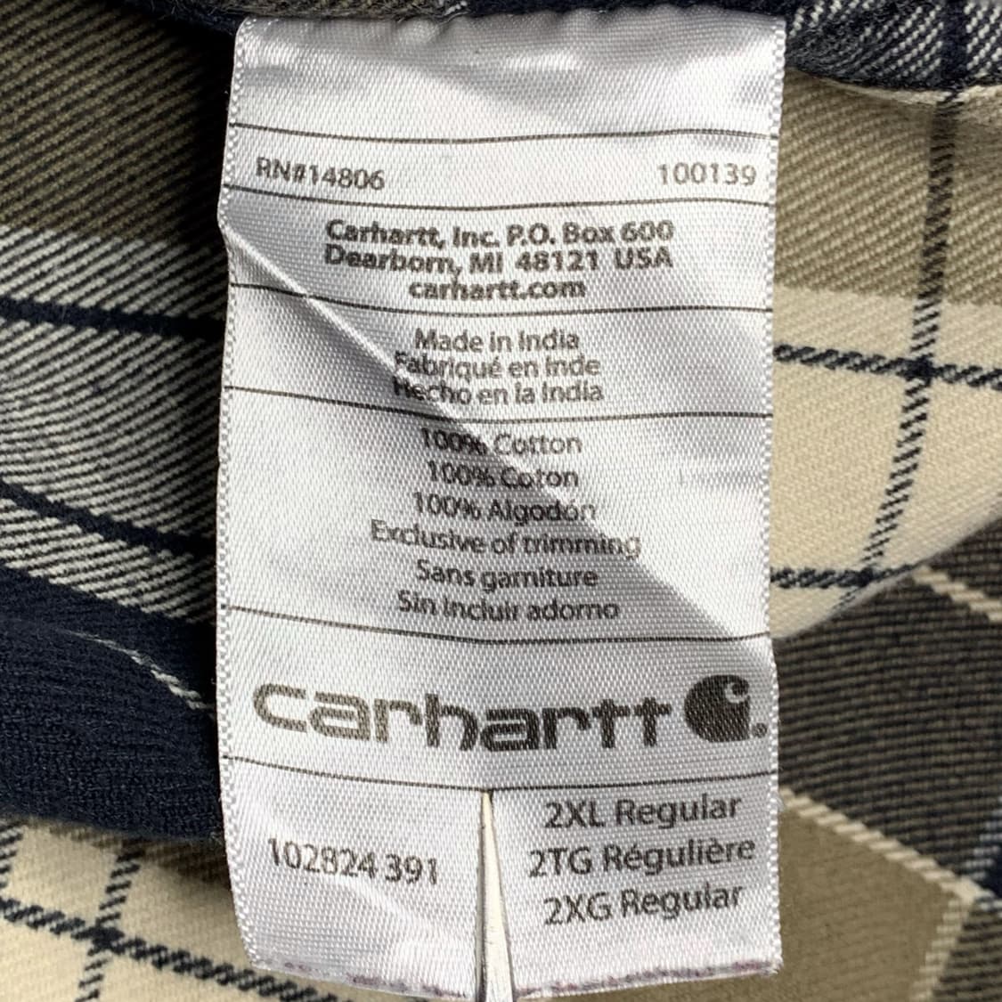 [2XL] 칼하트 헤비코튼 릴렉스드핏 멀티체크 워크셔츠 상품이미지5