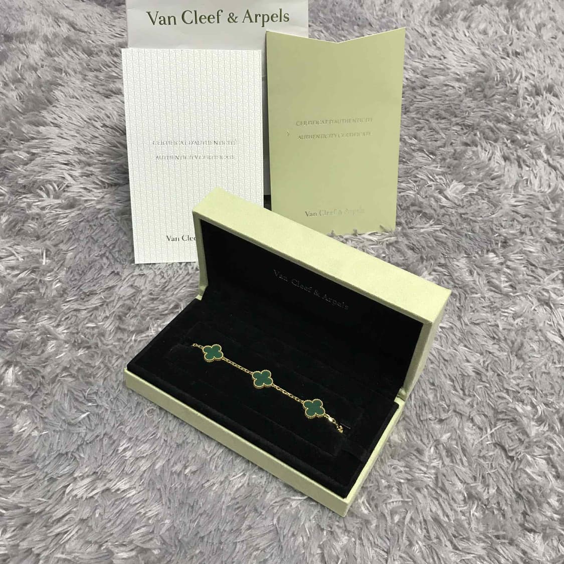 {클로젯}[풀구성] 반클리프 알함브라 브레이슬릿 5모티브 팔찌 그린 상품이미지2