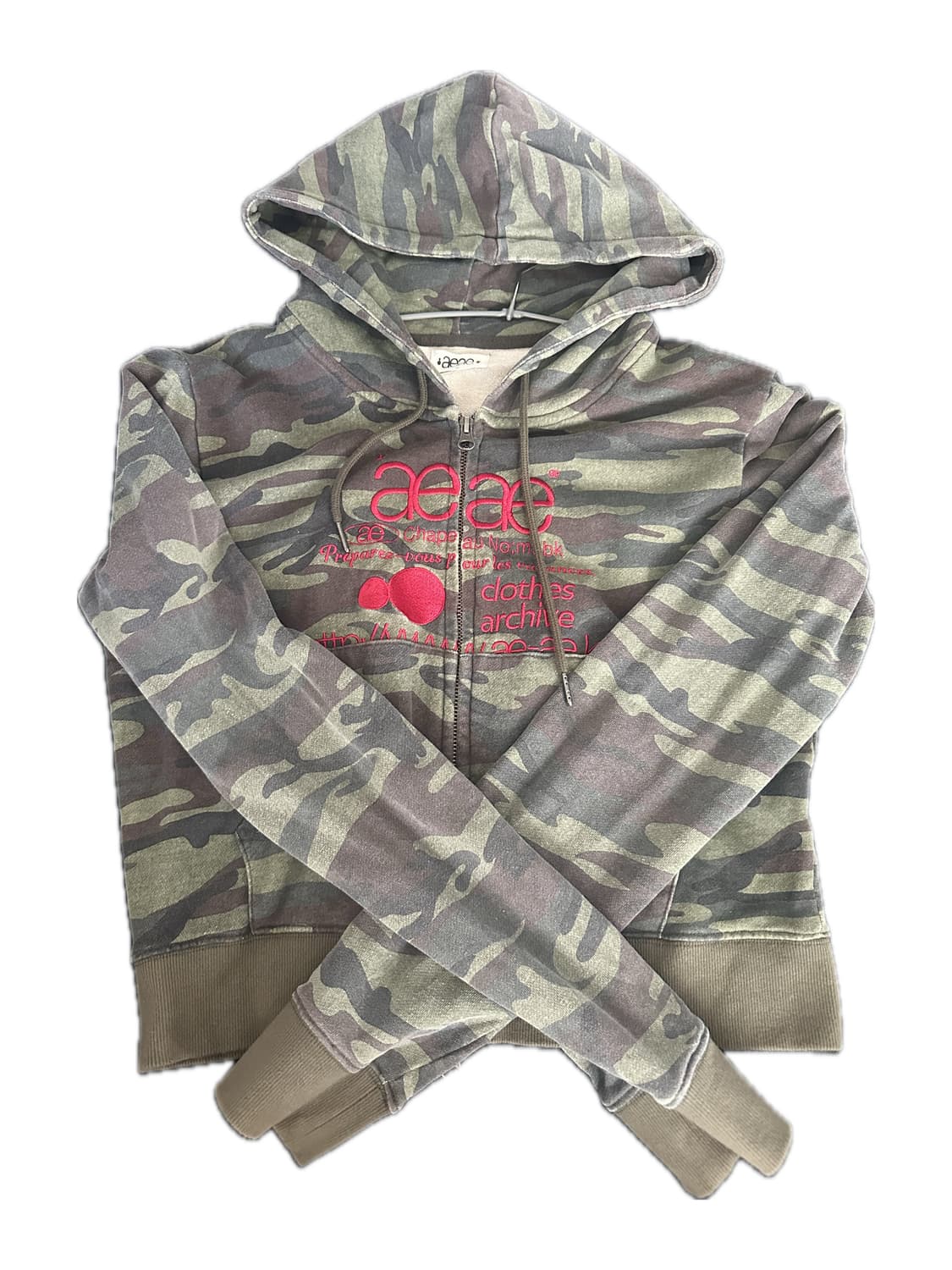 Aeae web logo crop hood zip up  상품이미지3