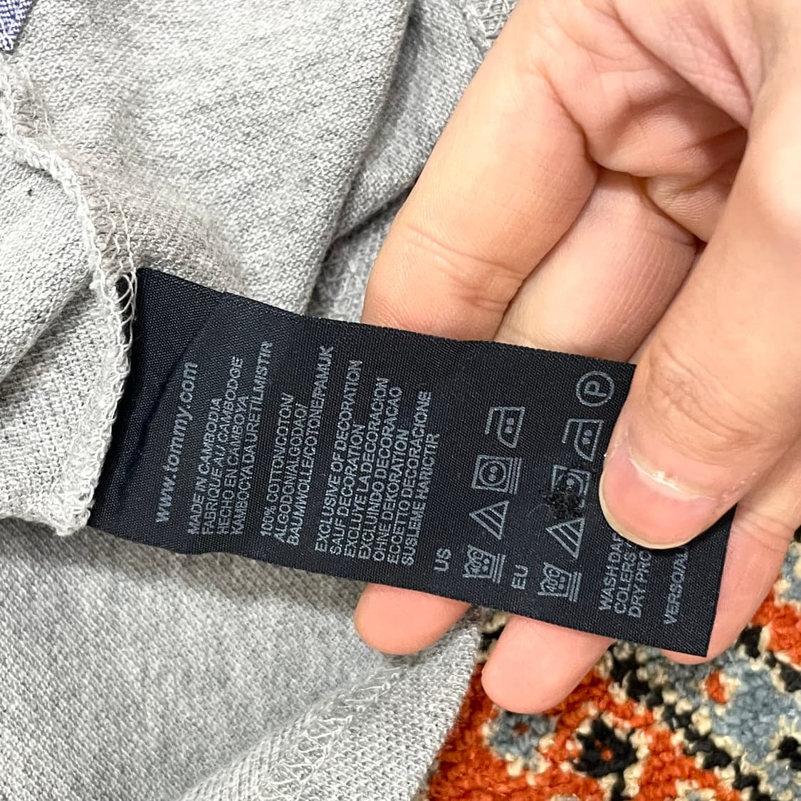 타미힐피거 그레이 긴팔 피케티셔츠 남성L 상품이미지4