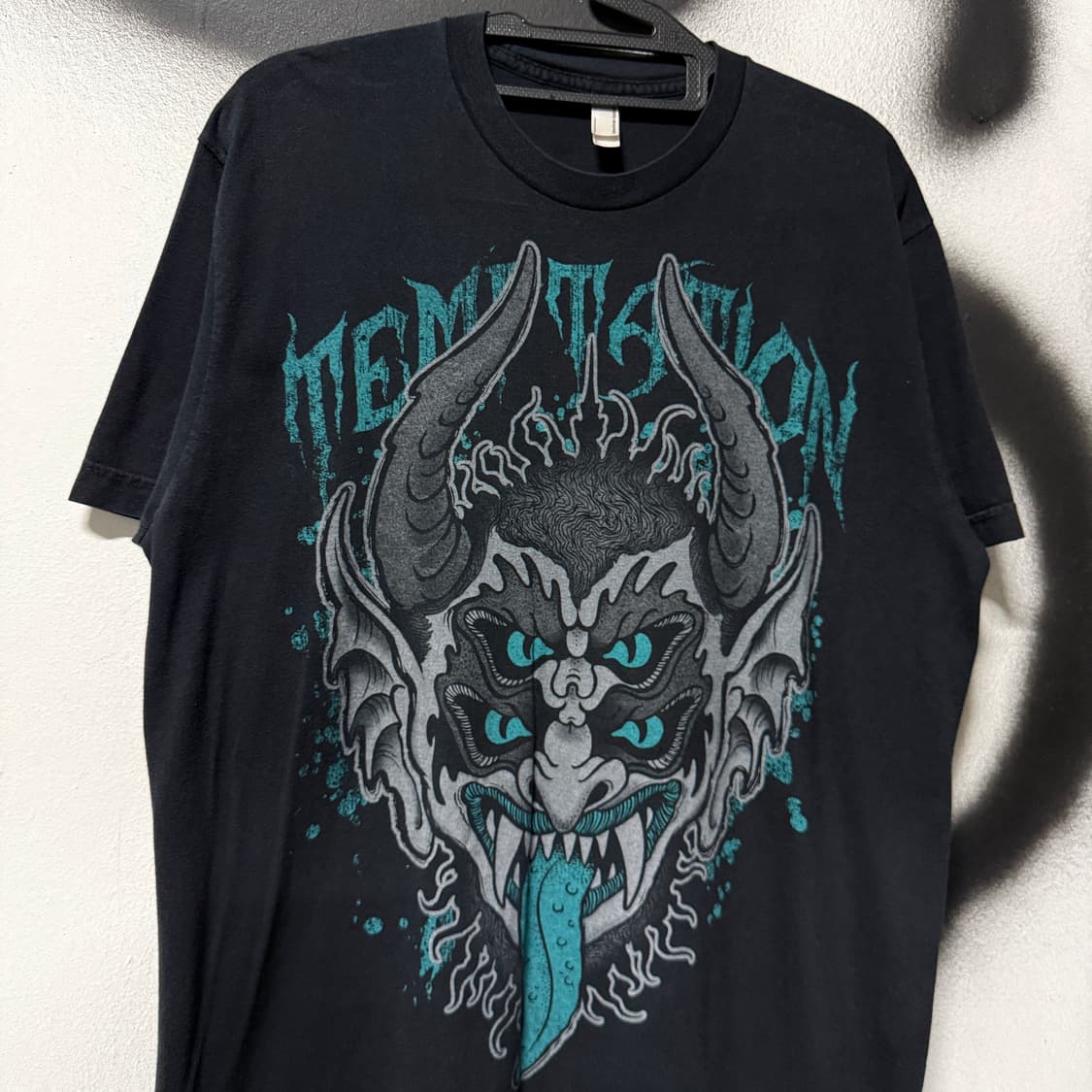 아메리칸어패럴 오니 악마 빅 프린팅 펑크 반팔 티셔츠 상품이미지3