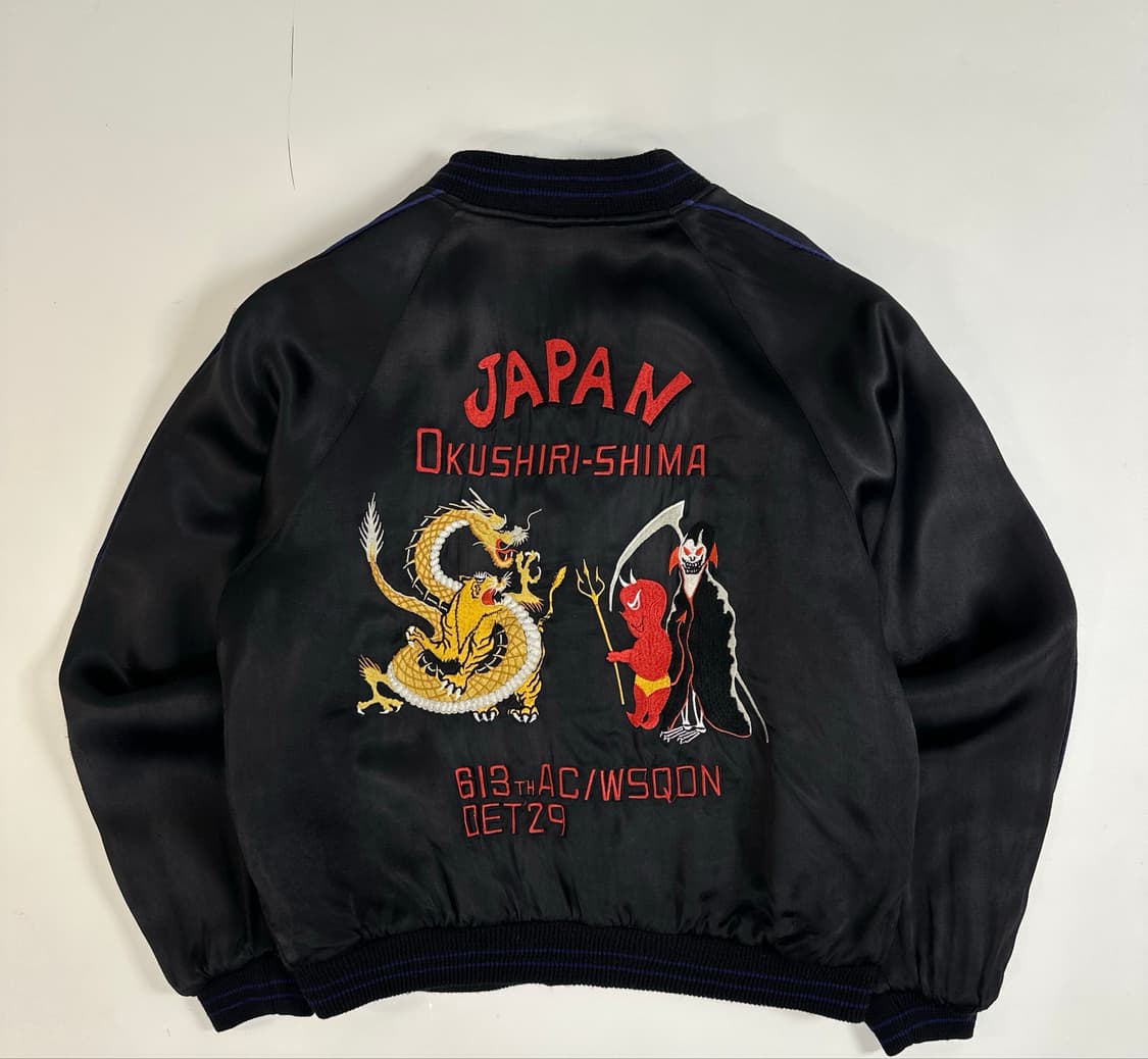 Japan og 새틴 스카잔 자켓 os 블랙 상품이미지3