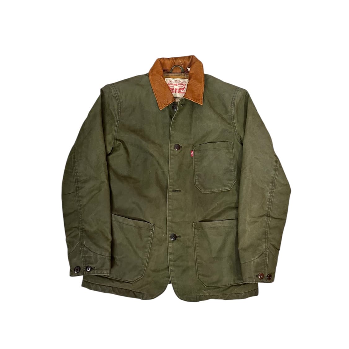 리바이스 올리브 카키 코듀로이 카라 아메카지 블루종 트러커 자켓 S 상품이미지5