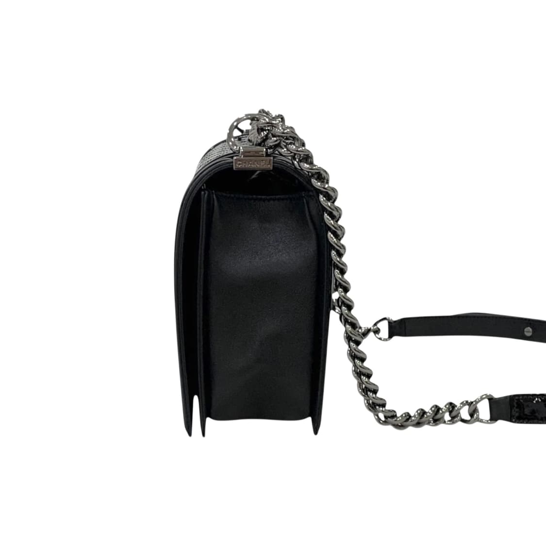 샤넬 보이백 라지 플랩백 CC 은장 페이던트 레더 상품이미지4