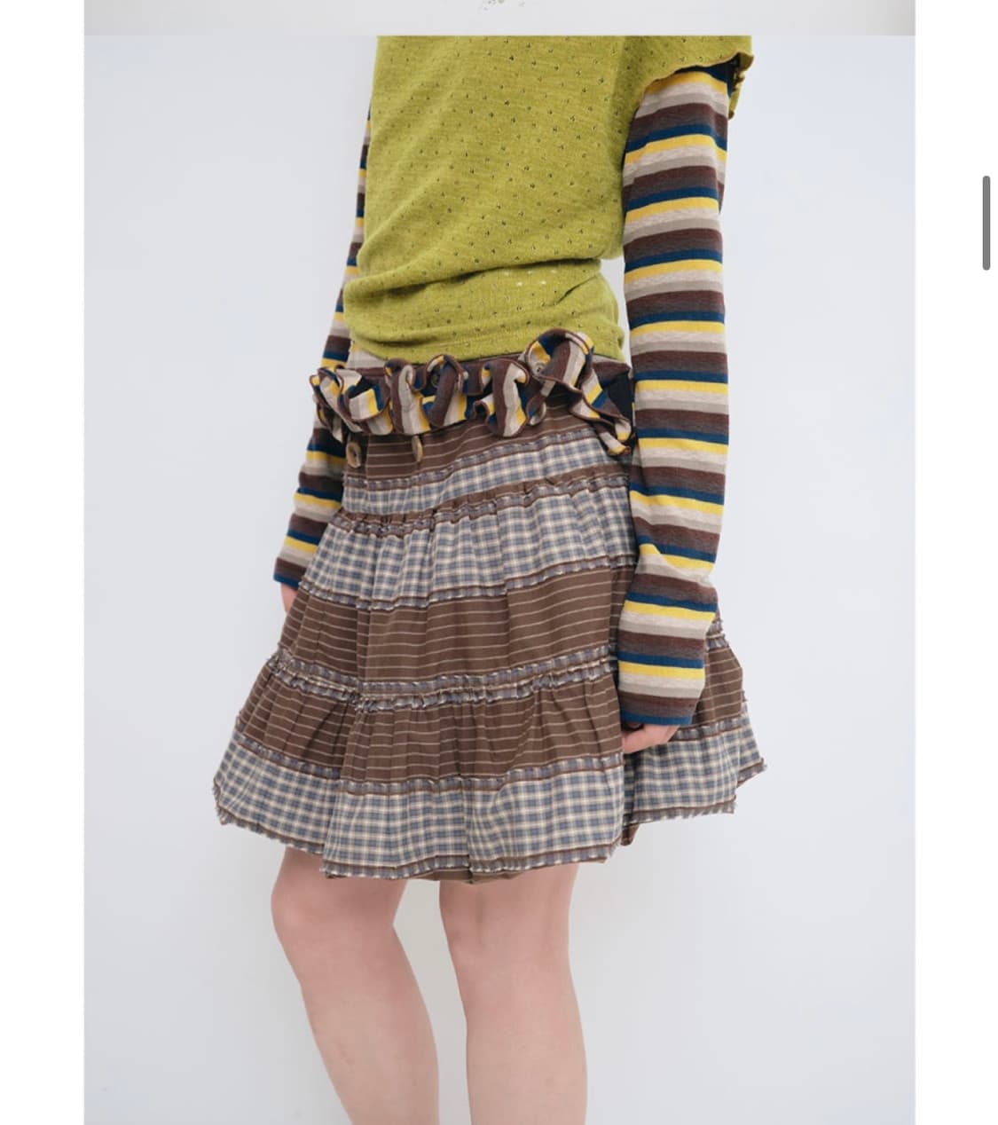 Muwm 무음 투웨이 버튼 셔링 스커트 상품이미지3