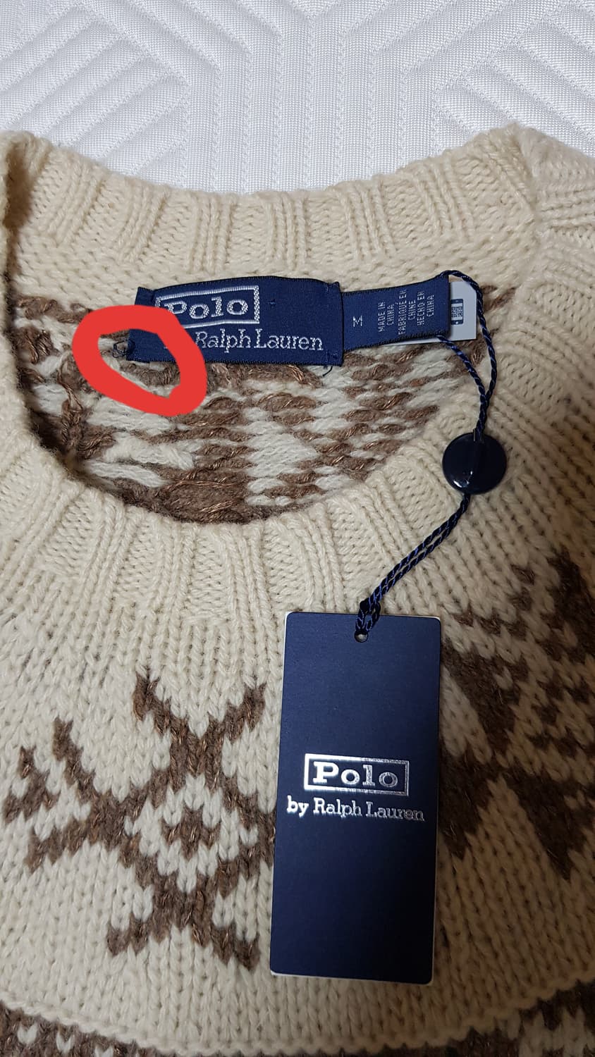 [새상품/M] 폴로 플래드 울 리넨 스웨터 팝니다. 상품이미지4