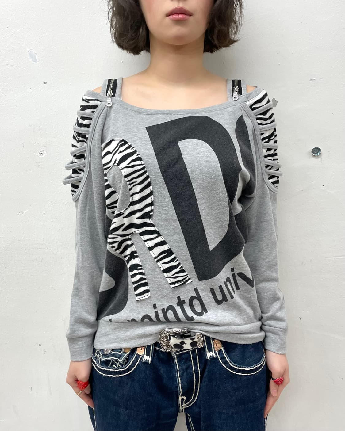 Zebra Zipper Slit Long Sleeve  상품이미지2