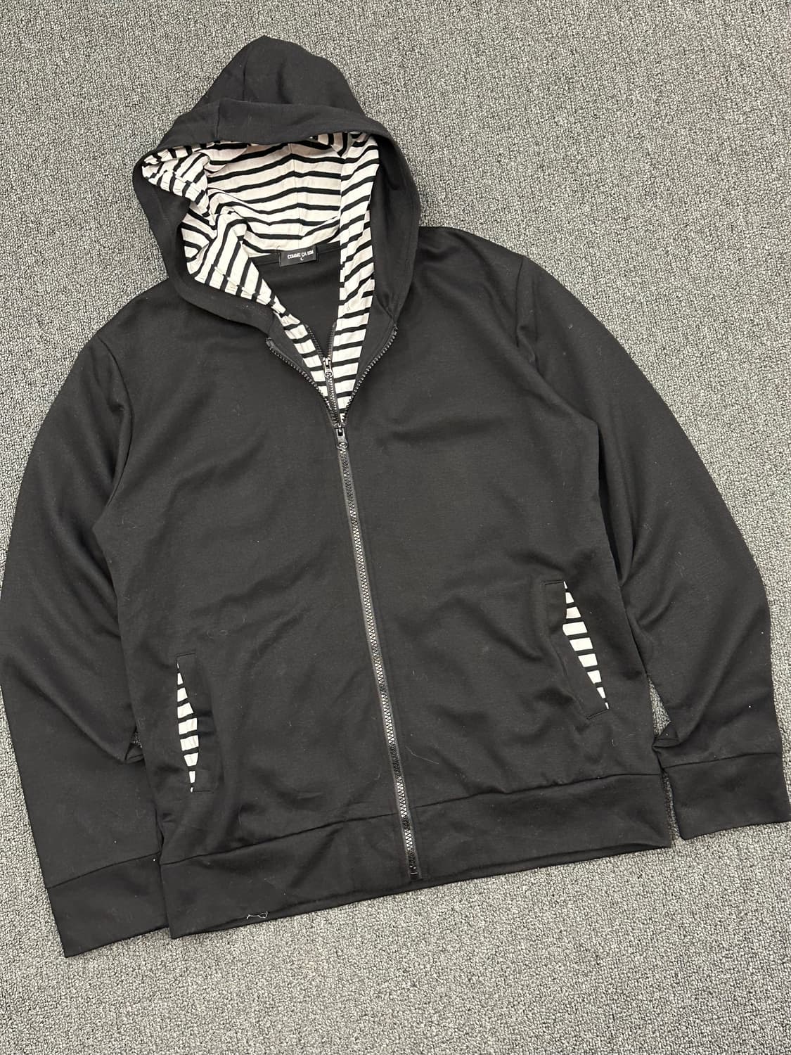 L)Comme Ca Ism 빈티지 스트라이프 레이어드 후드집업 상품이미지2