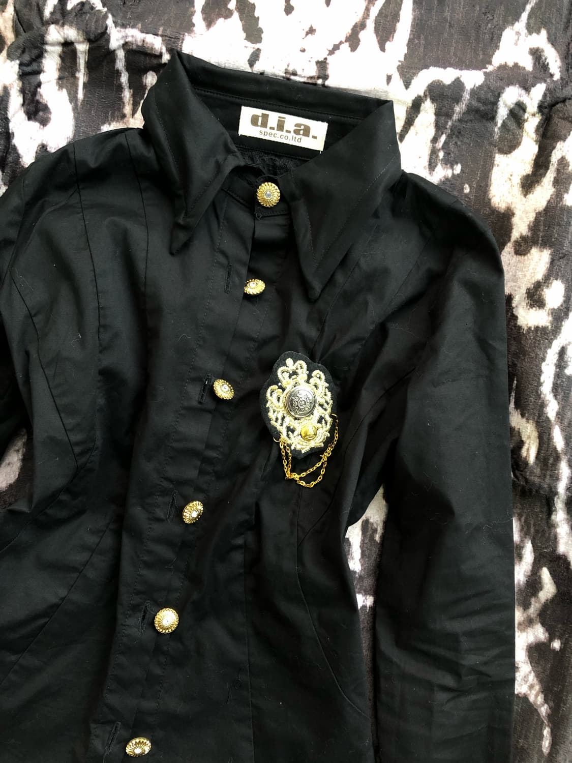 d.i.a. lace gold black shirt 상품이미지5