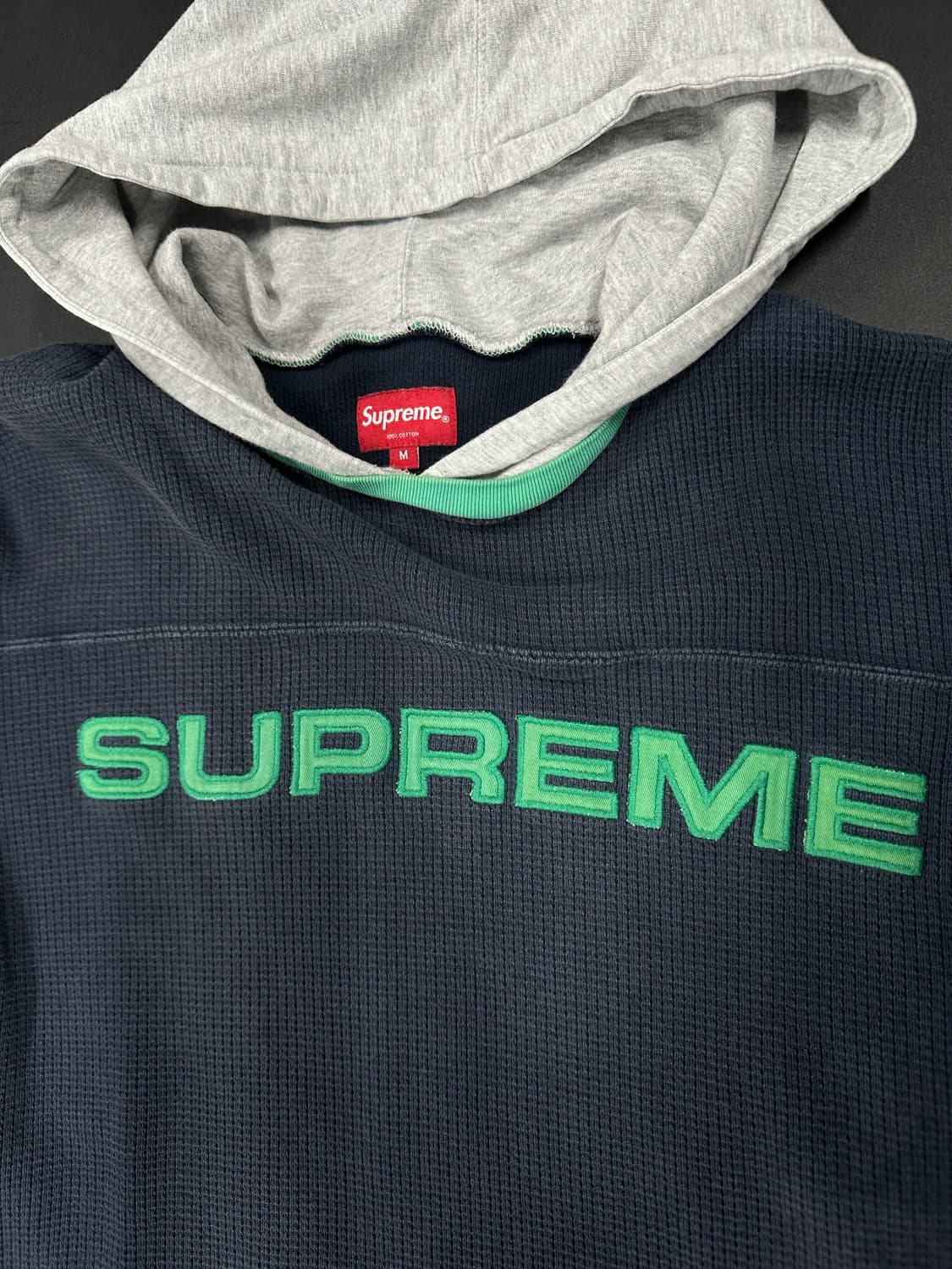 슈프림 17FW 와플 링거 네이비 후드티 상품이미지5